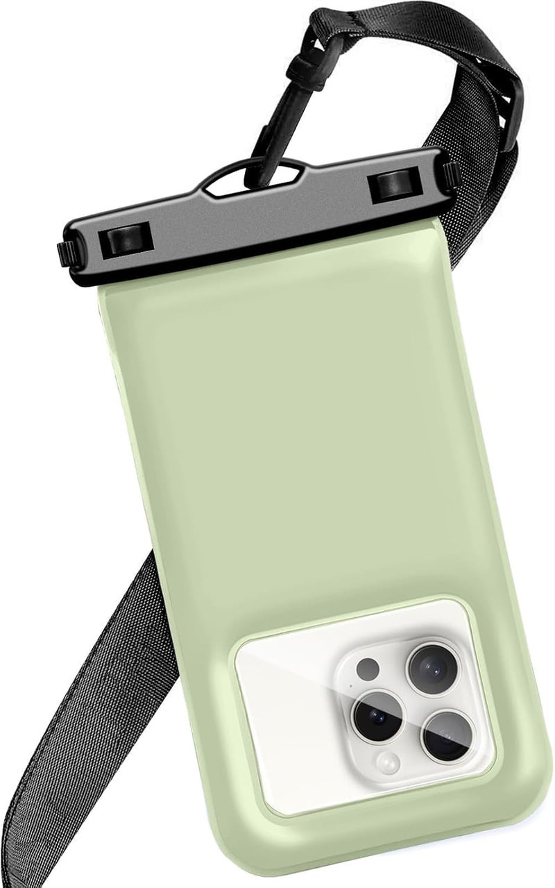 Foweroty Floatable Soap Bubble Waterproof Phone Pouch Case with Crossbody Lanyard for iPhone 17 series 16 Pro Max/15 Pro/14/13, IP68 Cellphone Dry Bag Beach Cruise Ship Essential, 1 Pack-Mint Green-7″ - Image 1